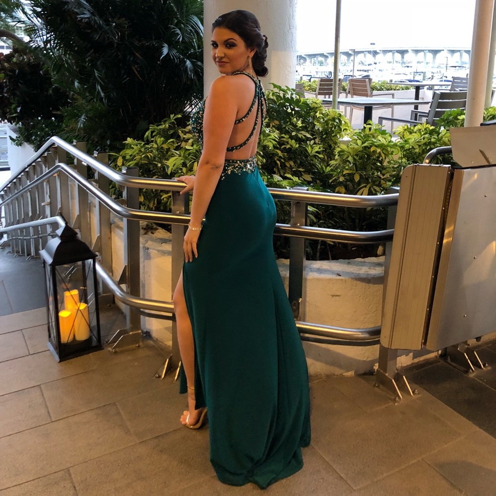 Formal/Elegant Green Sequin Prom Dress